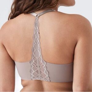 True & Co • Body Triangle Lace Racerback Bra • Large • Mink